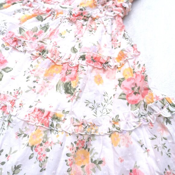 NWT Altar'd State ivory/multicolored floral back bow tight mini dress size L - Picture 2 of 6